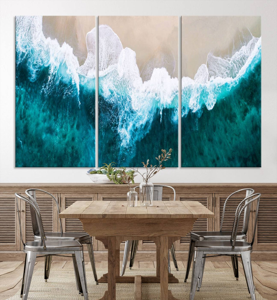 Mind-Blowing Aerial Beach Canvas Wall Art Print