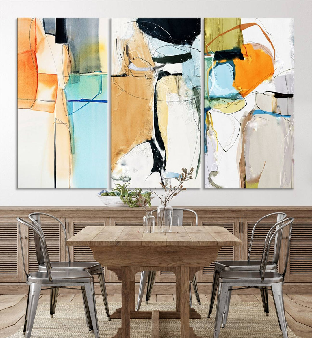 Contemporary Abstract Canvas Wall Art Print Abstract