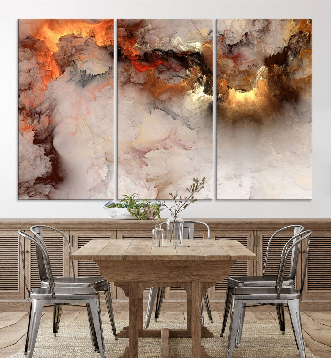 Impression d’art mural sur toile abstraite fume