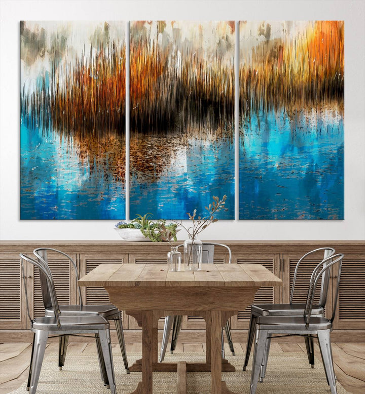 Restful Landscape Art Abstract Lake Canvas Print Wall Art