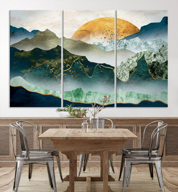 Cheering Sunrise Abstract Painting Canvas Art Print Abstract Landscape Wall Art