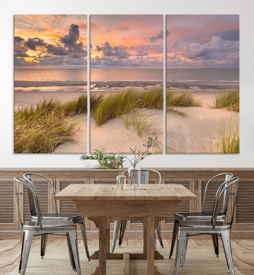 Beach Wall Art Canvas Print Sunset Artwork Print Coastal Wall Art