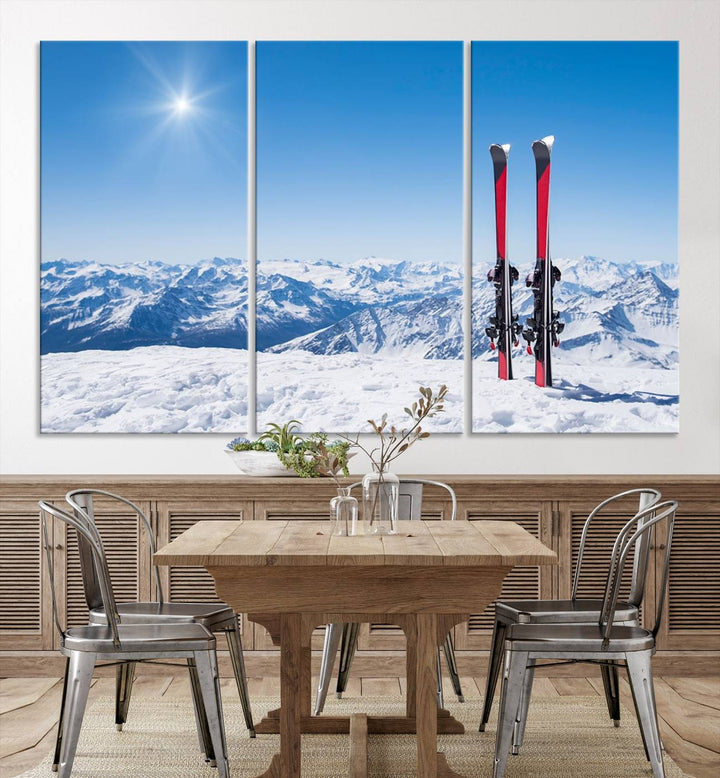 Ski Season Snow Wall Art Canvas Print