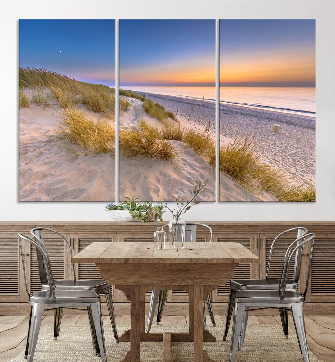 Sunrise On The Beach Wall Art Canvas Print