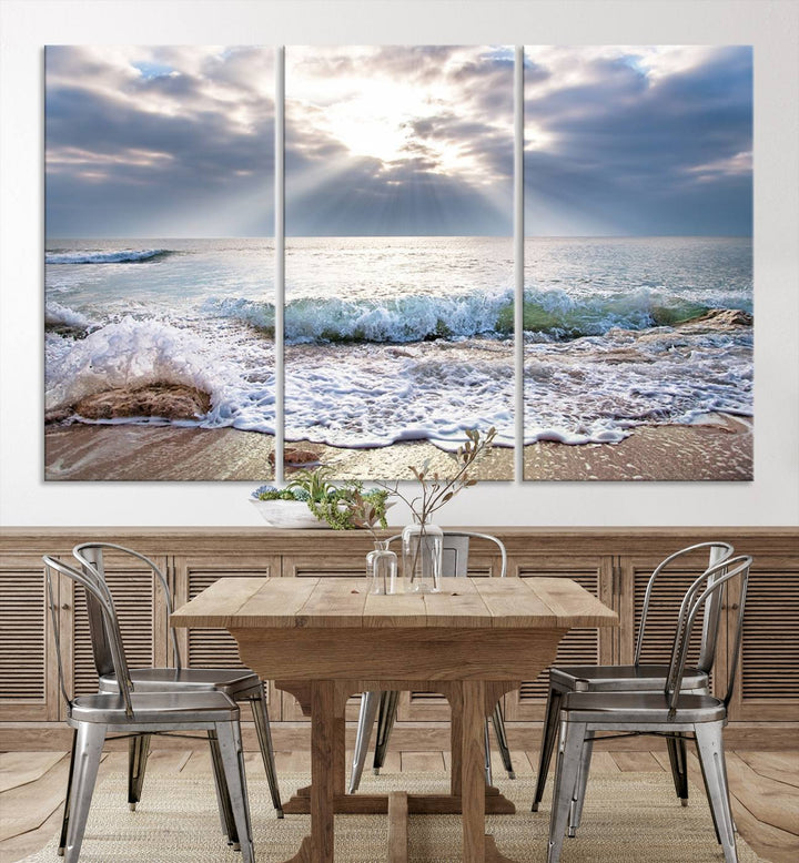 Sunset At The Beach Wall Art Canvas Print 