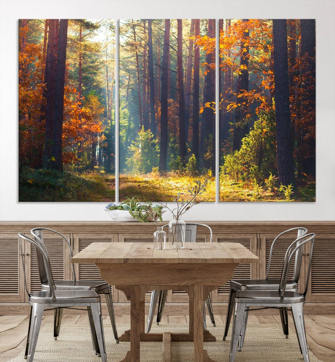 Forêt Sunshine Wall Art Impression sur toile