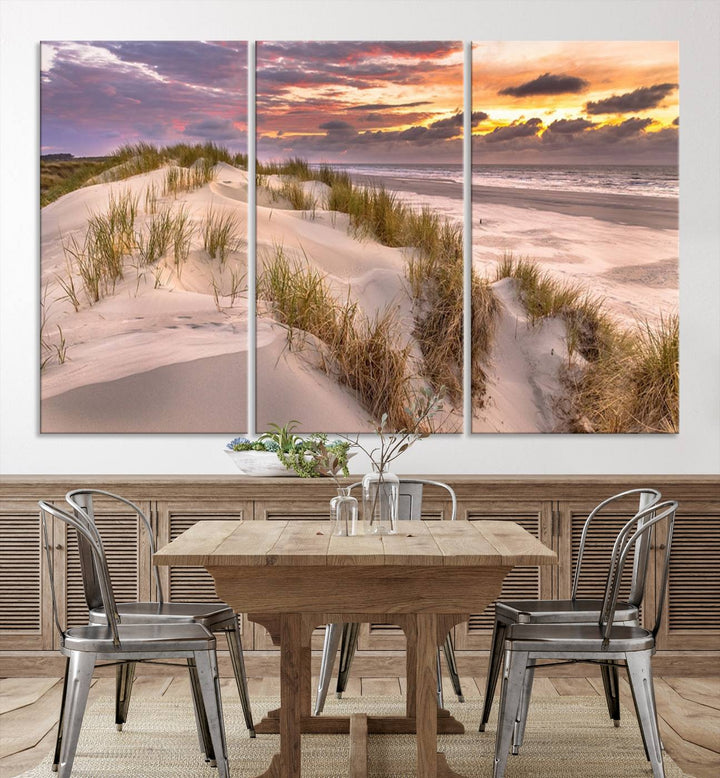 Sunrise On The Beach Wall Art Canvas Print