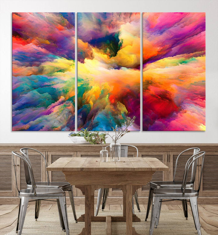 Art mural en forme de nuage de couleurs vibrantes flamboyantes Impression sur toile