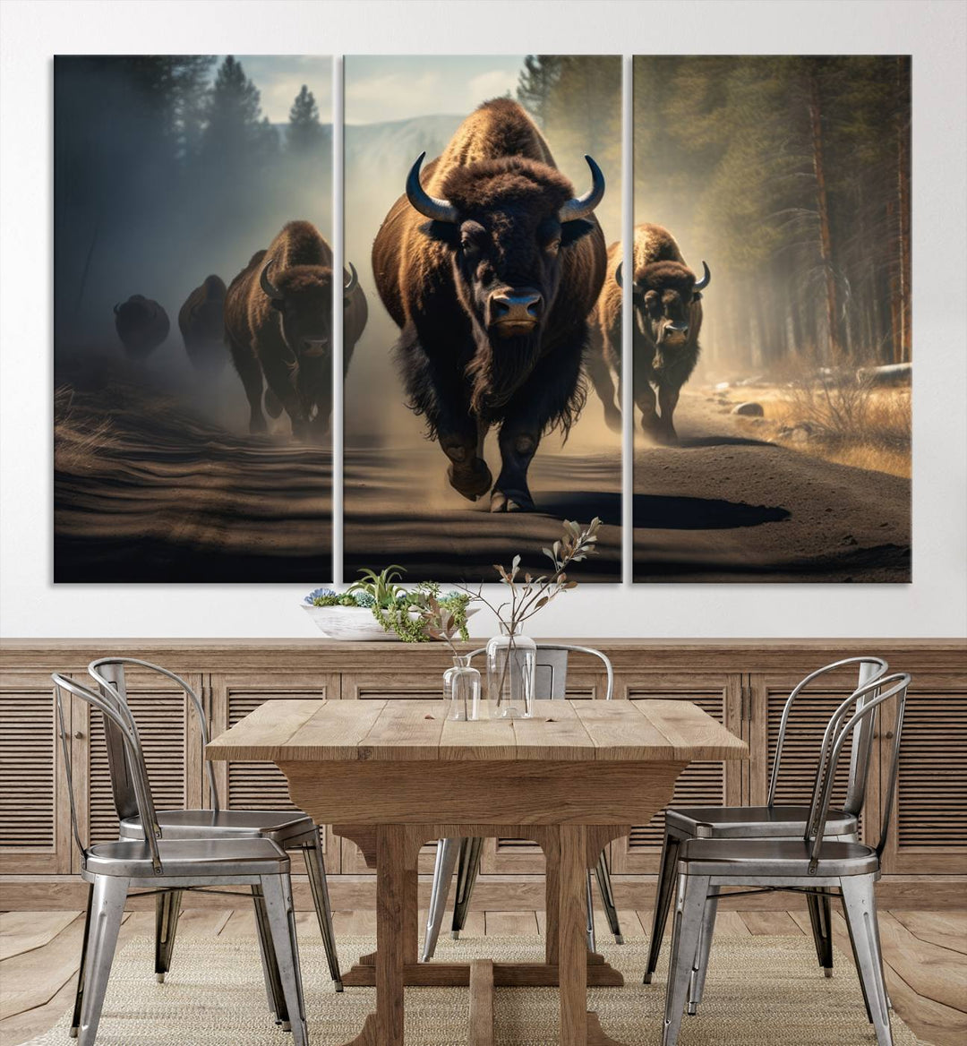 Buffalo Wall Art Canvas Print, Bison Wall Art Canvas Print