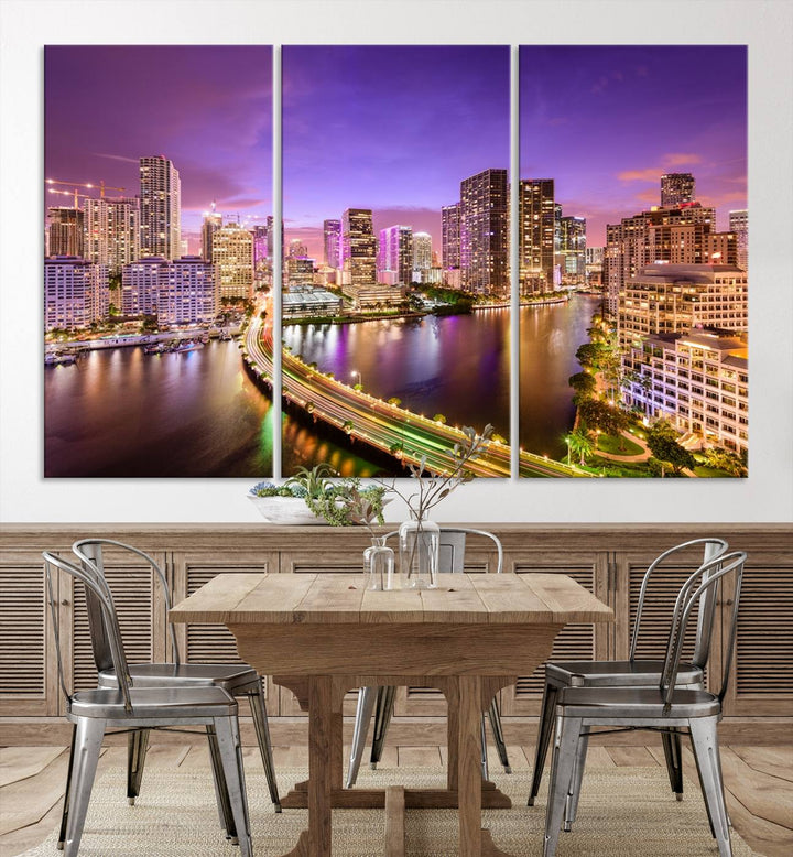 Miami City Wall Art Canvas Print 