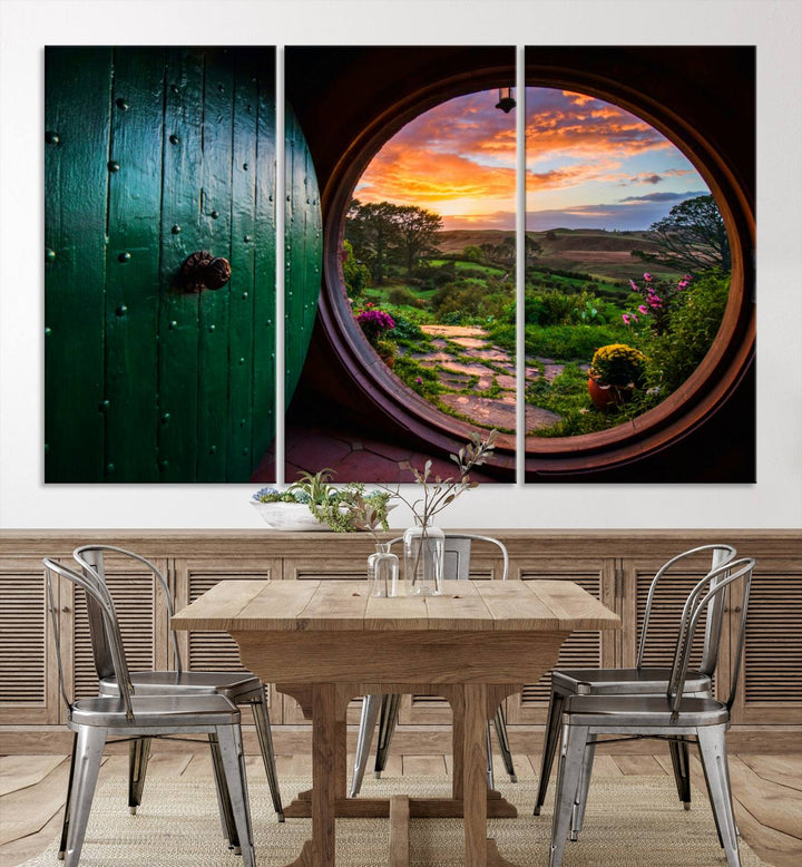 Hobbit Hole toile Bag End décor Bag End art mural Film art Salle de jeux