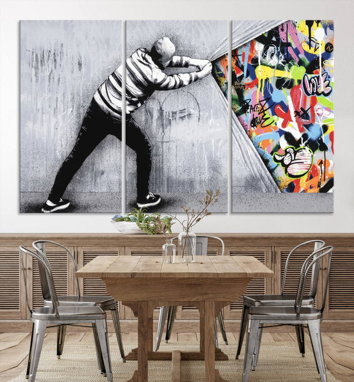 Graffiti canvas wall art Street art print Urban art Graffiti poster canvas art Street art wall decor Abstract art