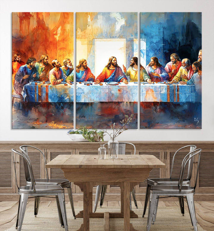 Abstract Waterolor The Last Supper Wall Art