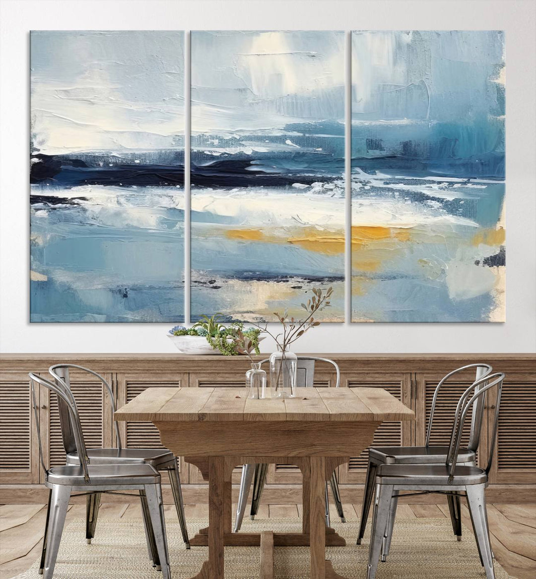 Blue Abstract Wall Art Canvas Print