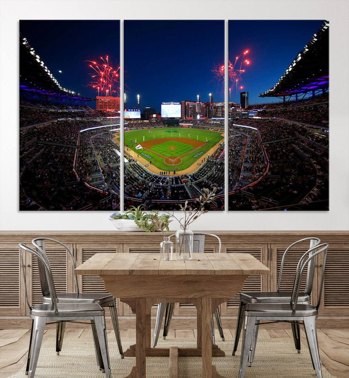 Atlanta Braves Baseball Team Print - Truist Park Stadium Wall Art Canvas Print