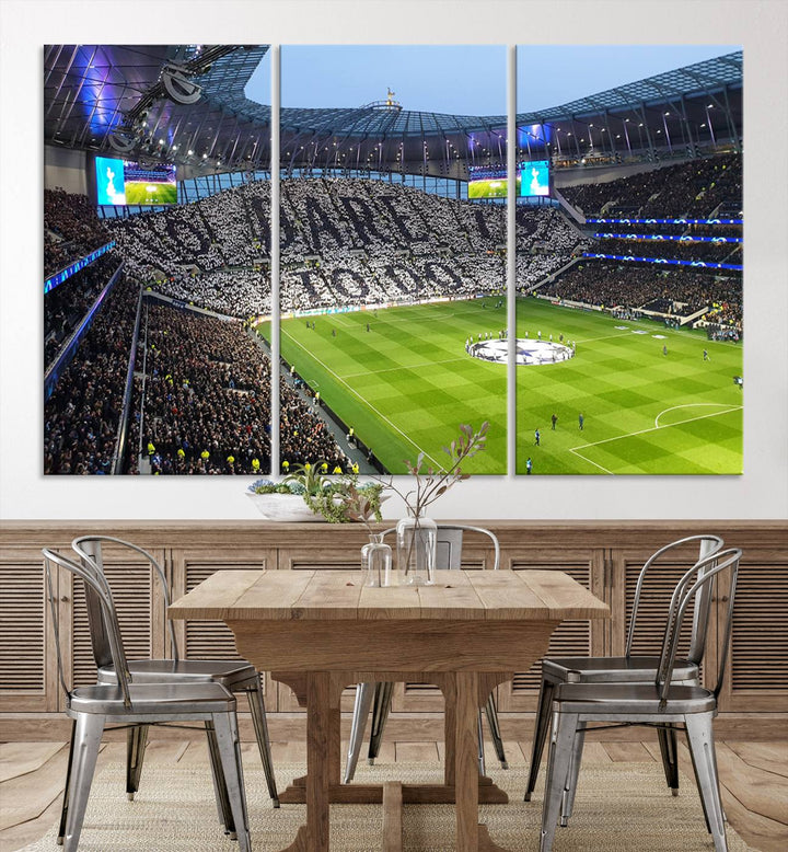 Tottenham Hotspur Stadium Match Day Triple Canvas Wall Art - Premier League Football