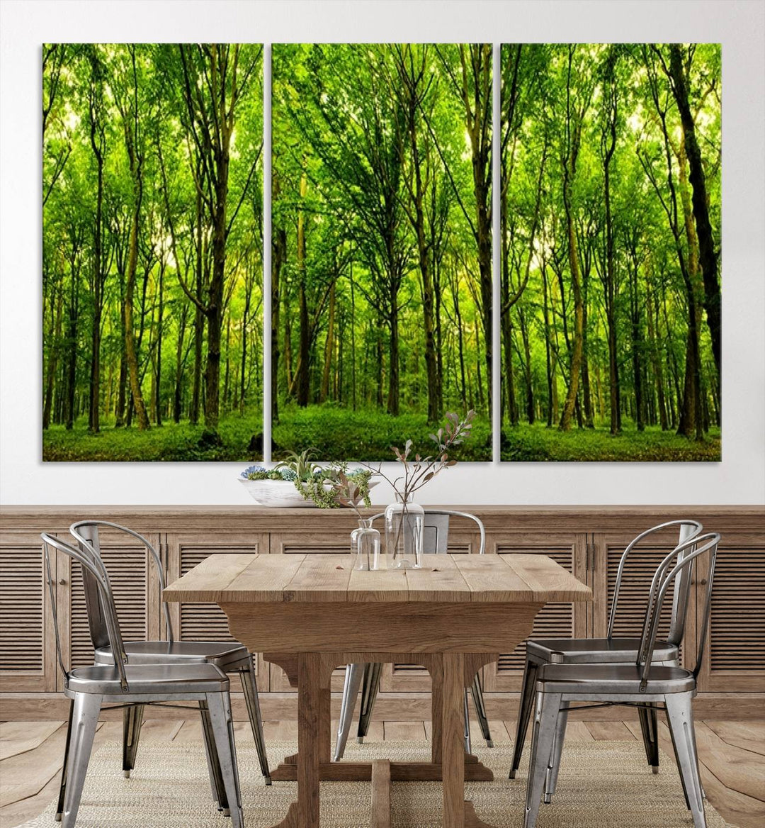 Wall Art Landscape Canvas Print Panoramic View of a Green Forest