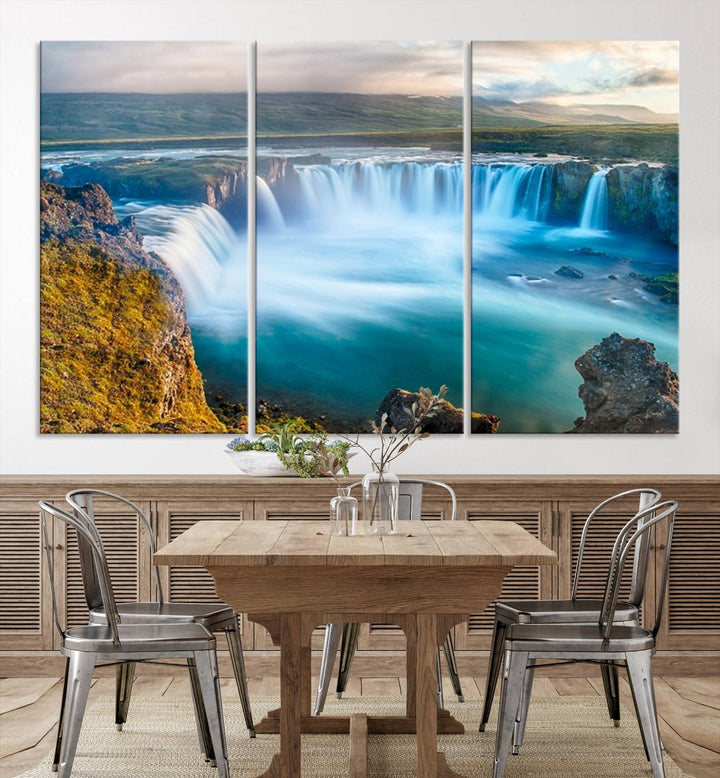 Wall Art Waterfall Canvas Print Grand Waterfall on a Plain