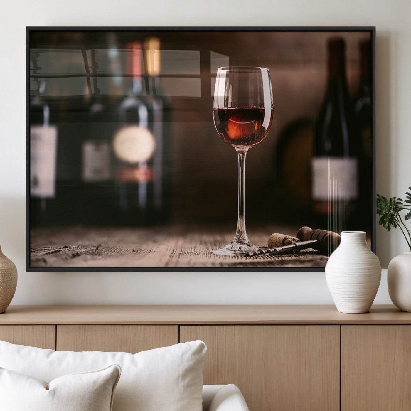 MGV-FP-60X30-3P - Red Wine and Bottle Canvas Print