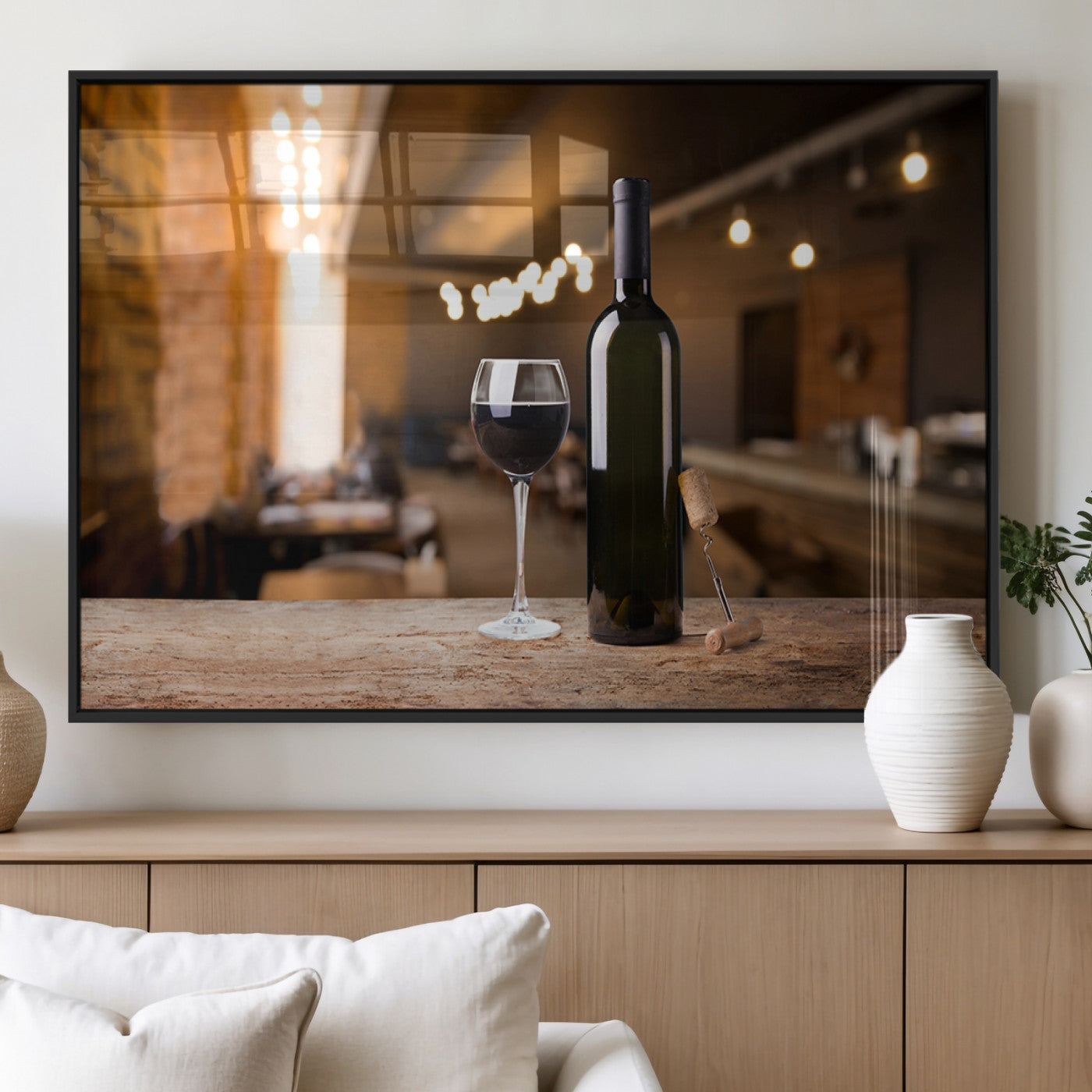 MGV-FP-60X30-3P - Wine and Bottle Wall Art Canvas Print
