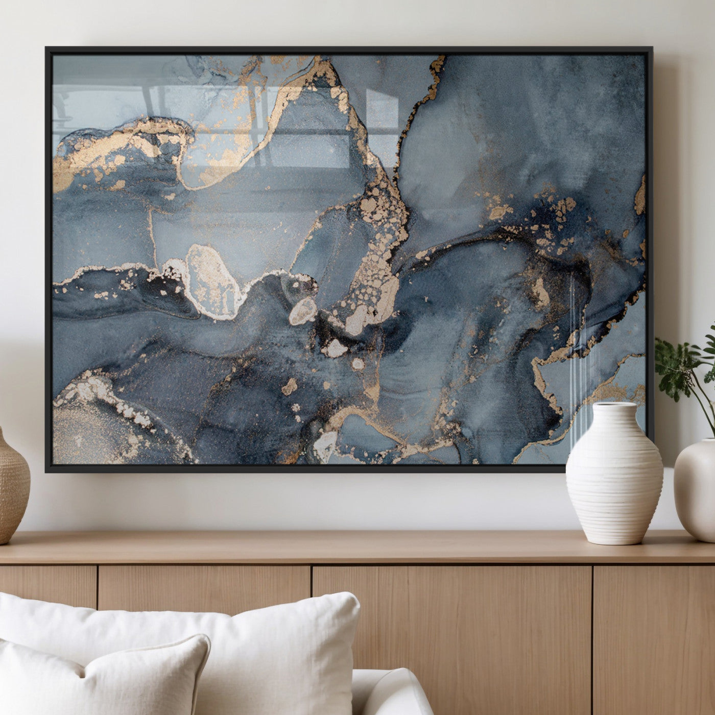 MGV-FP-36X24-3P - Multipanel Marble Fluid Effect Wall Art Abstract Canvas Wall Art Print