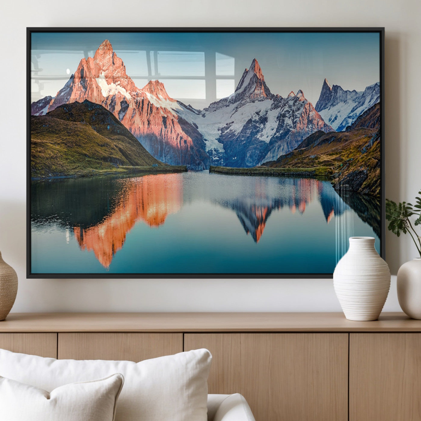 MGV-FP-36X24-3P - Landscape Mountain and Lake View Wall Art Canvas Print