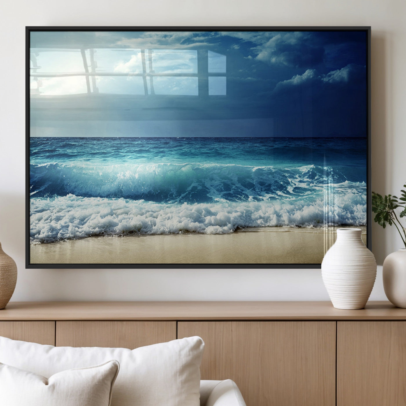 MGV-FP-36X24-3P - Majestic Ocean Wave Wall Art Canvas | 3 Panel Large Seascape Print for Living Room, Bedroom, Office