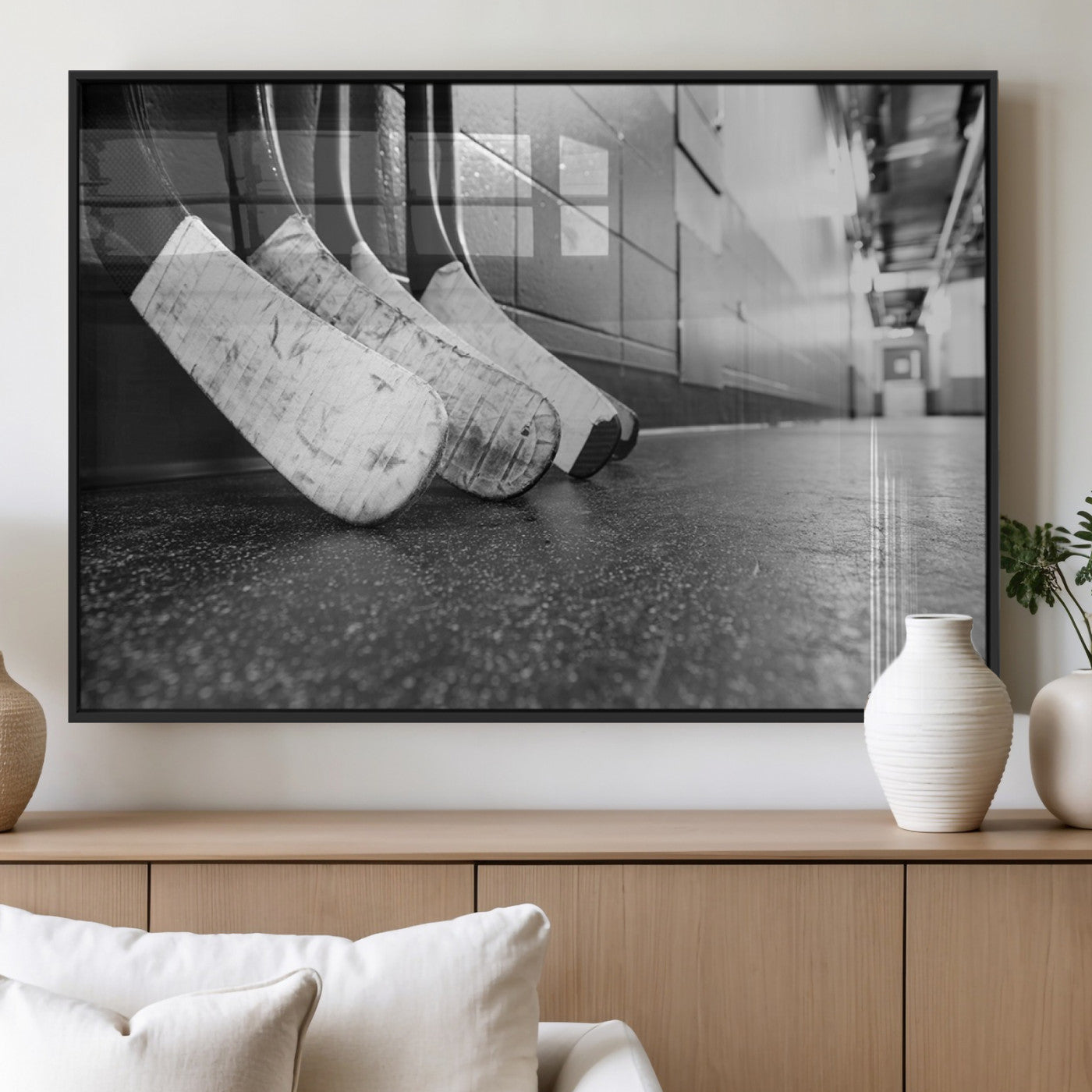 16961-MGV-FP-36X24-3P_Black-Ice Hockey Wall Art Canvas Print