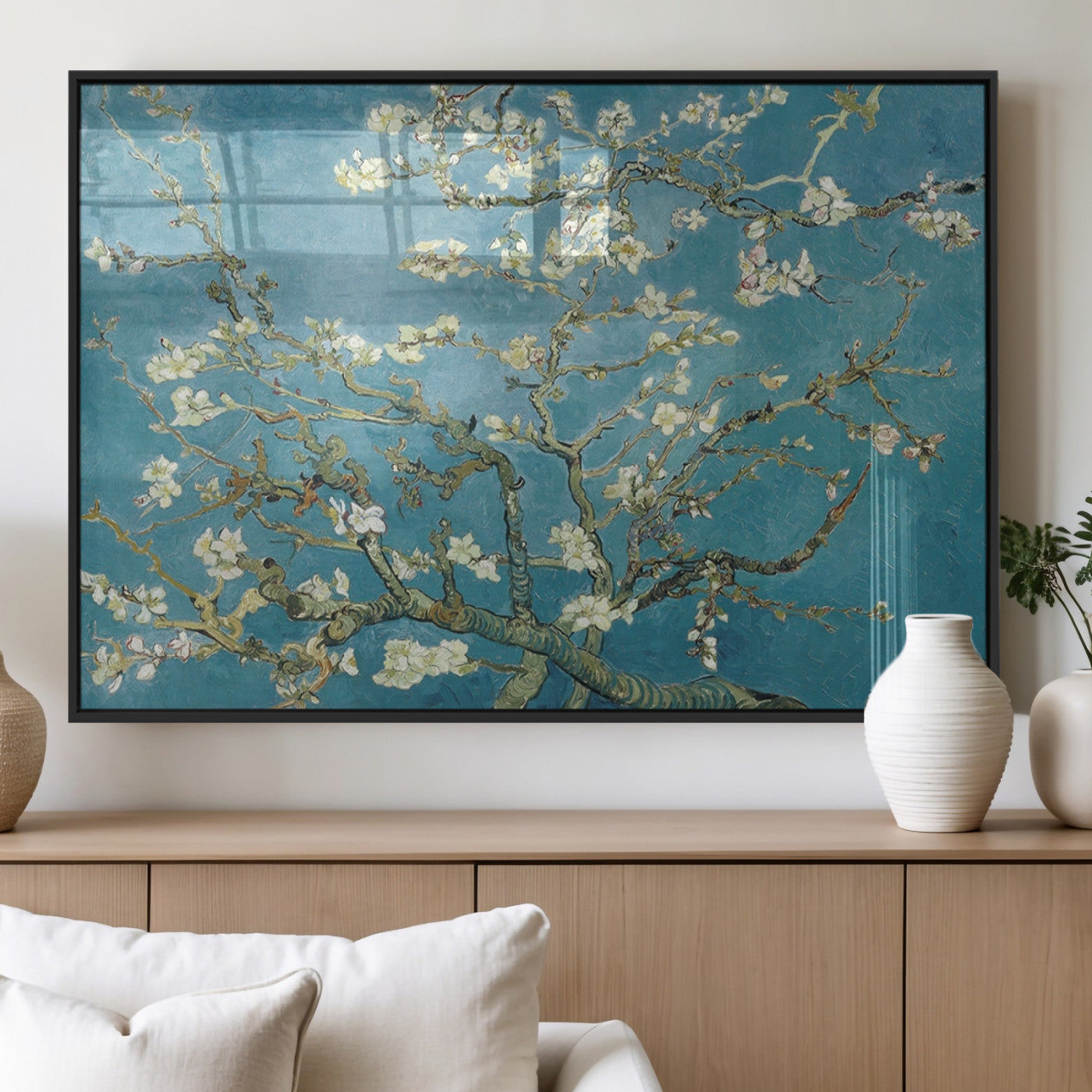 65607-MGV-FP-36X24-3P_Black-Vincent Van Gogh's Almond Blossom Abstract Wall Art Canvas, Van Gogh Almond Blossom Canvas Print