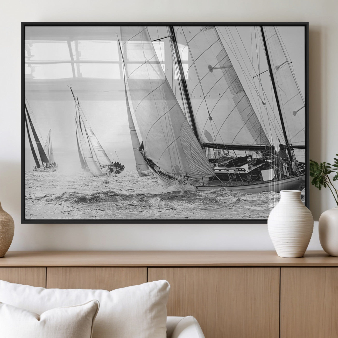 MGV-FP-36X24-3P - Yacht Sailboat Regatta Canvas Wall Art Canvas Print
