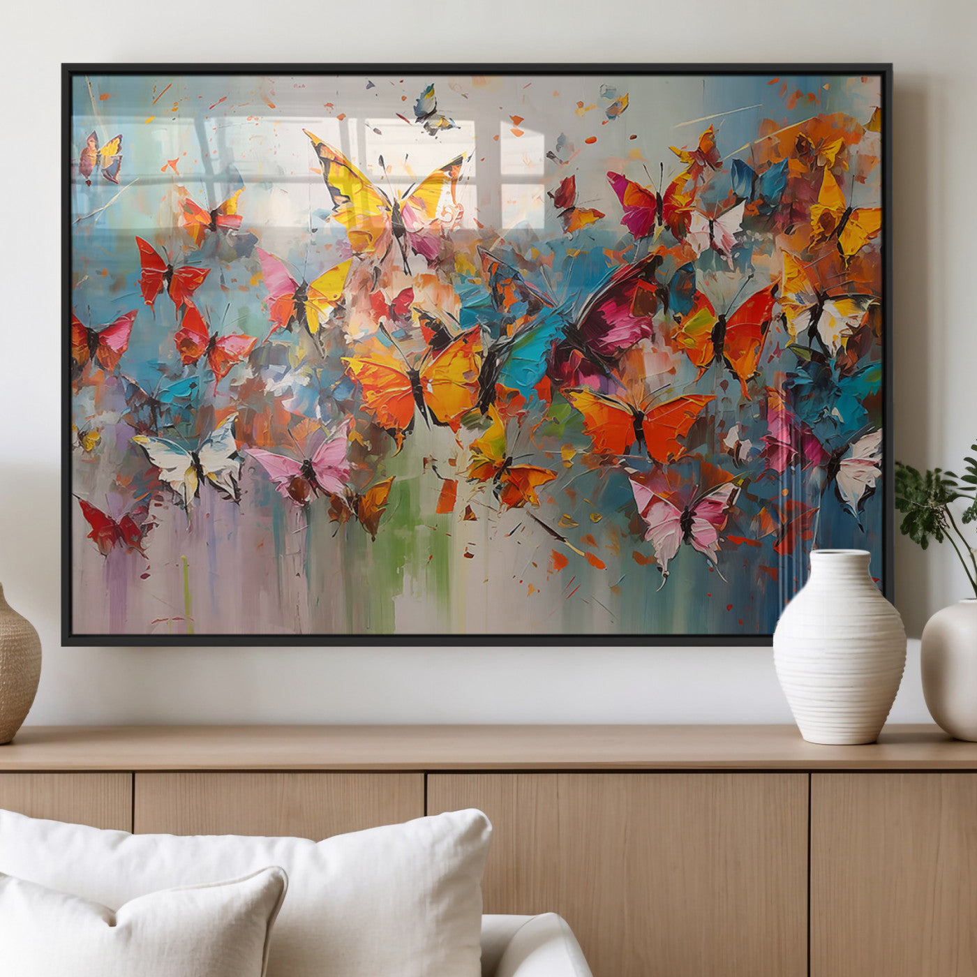 11835-MGV-FP-36X24-3P_Black-Abstract Butterfly Wall Art Canvas Print