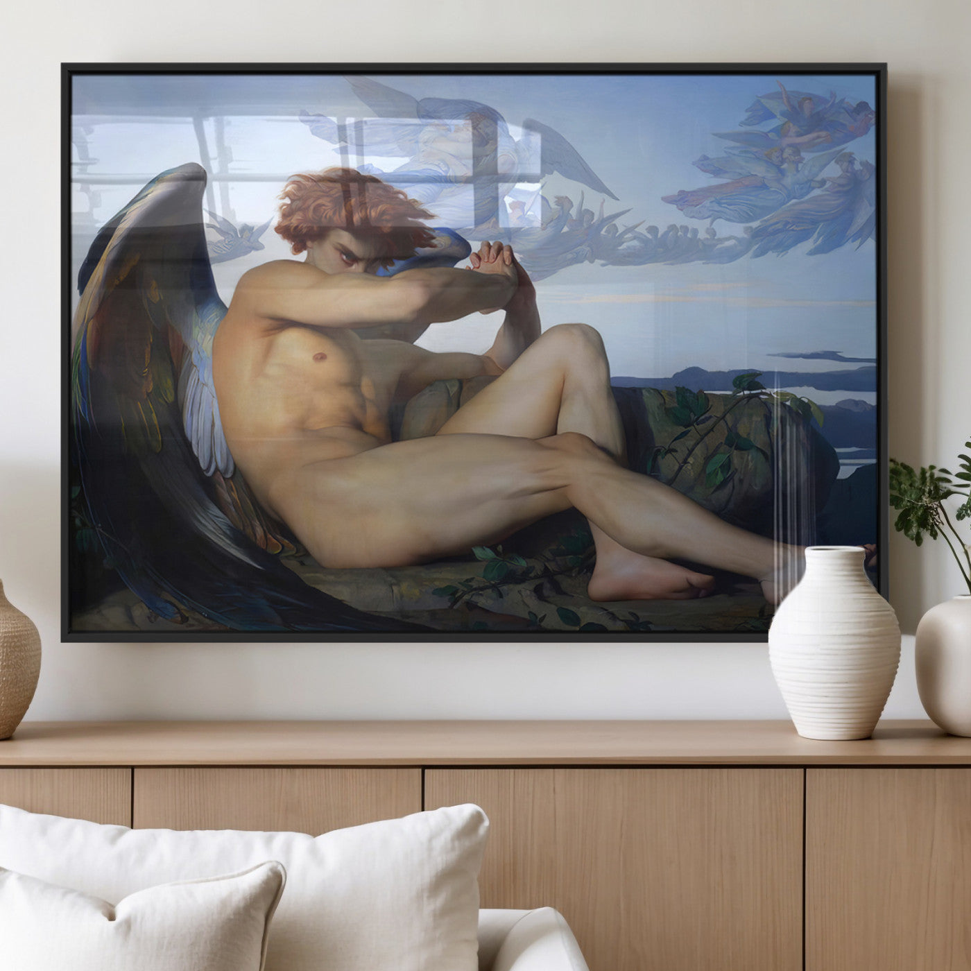 94220-MGV-FP-36X24-3P_Black-Fallen Angel Wall Art Canvas Print – Classic Art, Framed, Ready to Hang - Alexandre Cabanel