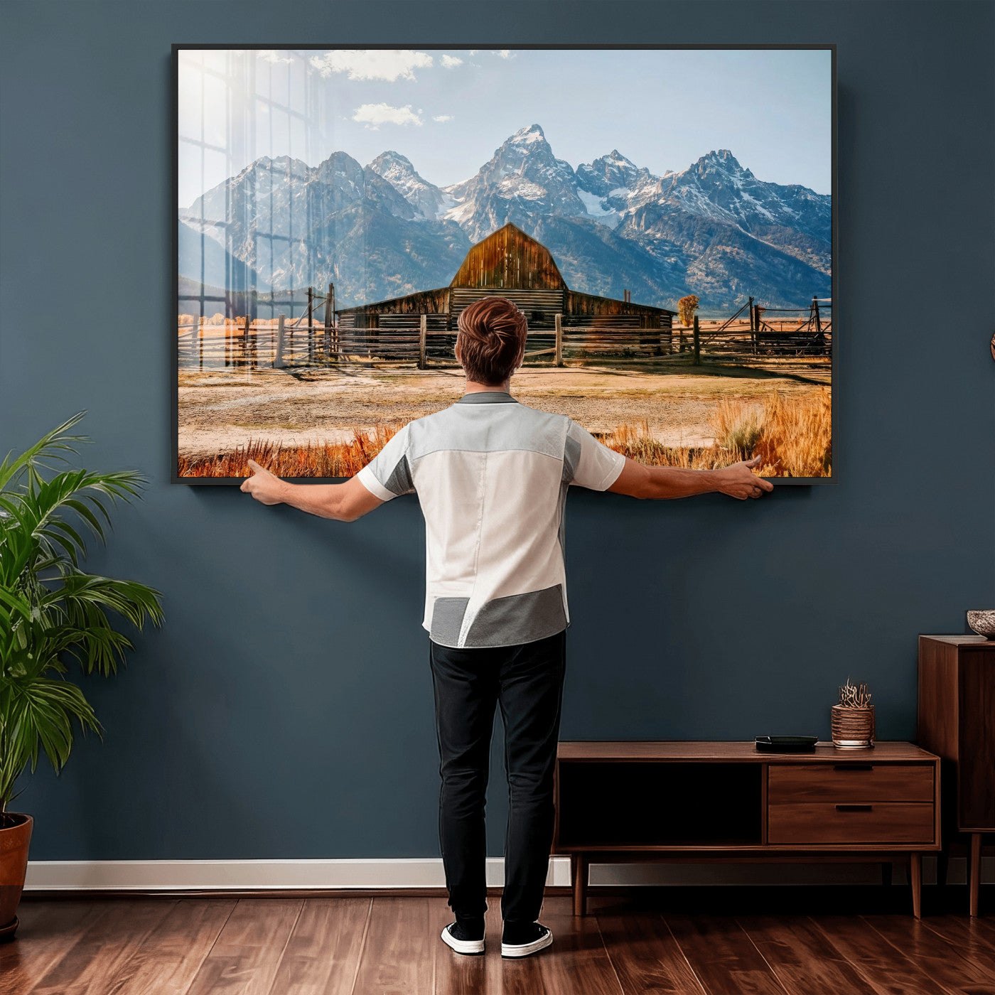 26513-MGV-CV-36X24 - Vintage Old Barn Field Wall Art Canvas Print for Farmhouse Decor - Rustic Barn Wall Art Canvas Print