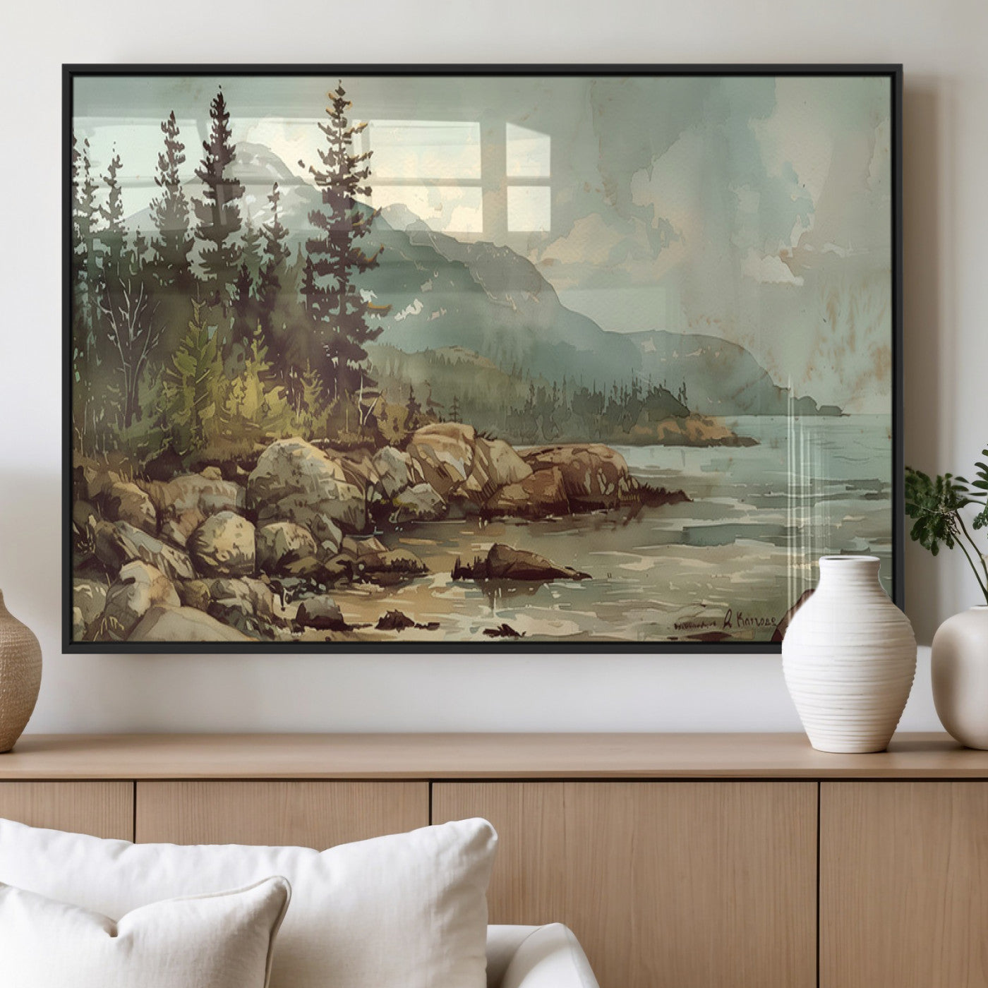 24809-MGV-FP-36X24-3P_Black-Abstract Acadia National Park Wall Art Canvas Print - Stunning 3-Panel Wall Art Canvas Print,