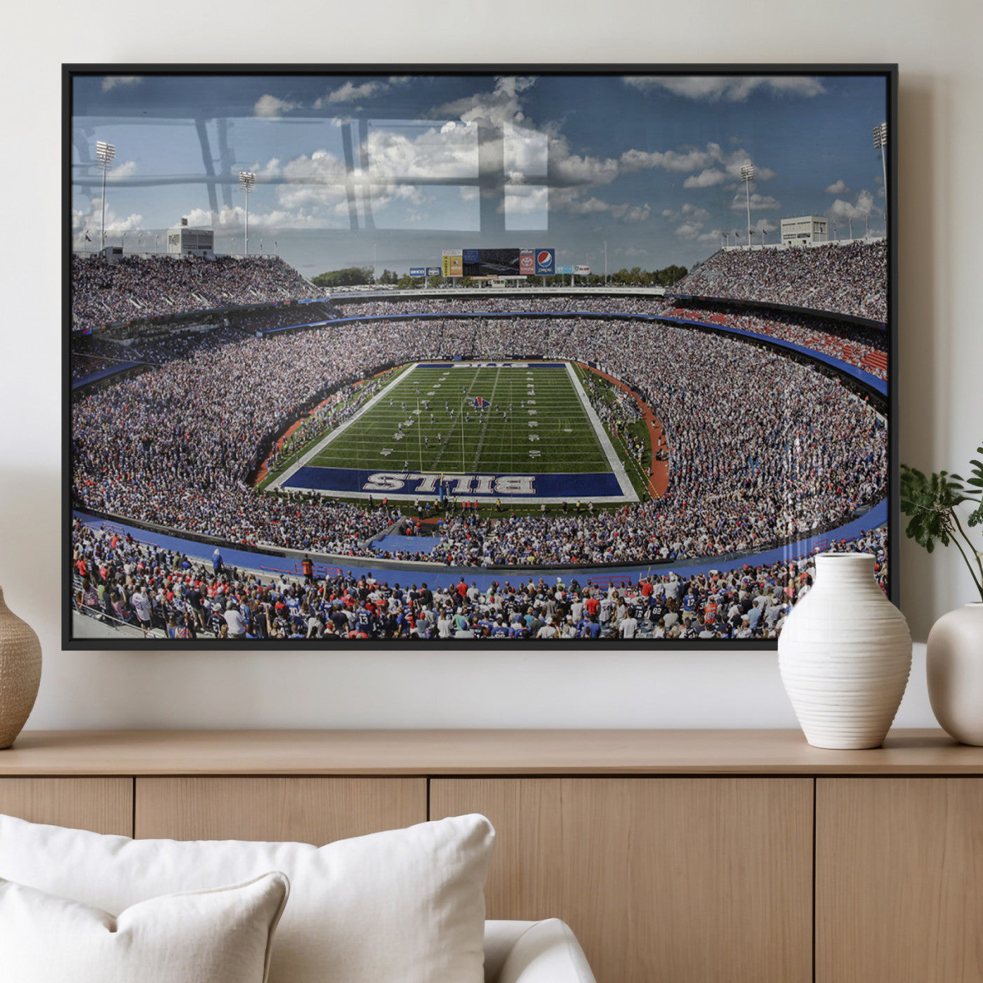 MGV-FP-36X24-3P - Buffalo Bills Highmark Stadium Wall Art Canvas Print - Bills Stadium Game Day Triple Canvas Wall Art