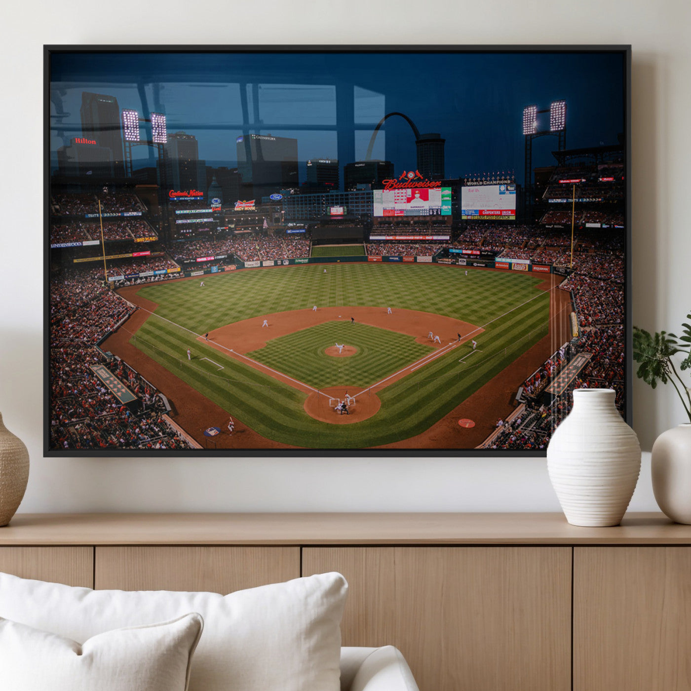 MGV-FP-36X24-3P - St. Louis Cardinals Baseball Team Print - Busch Stadium Wall Art Canvas Print