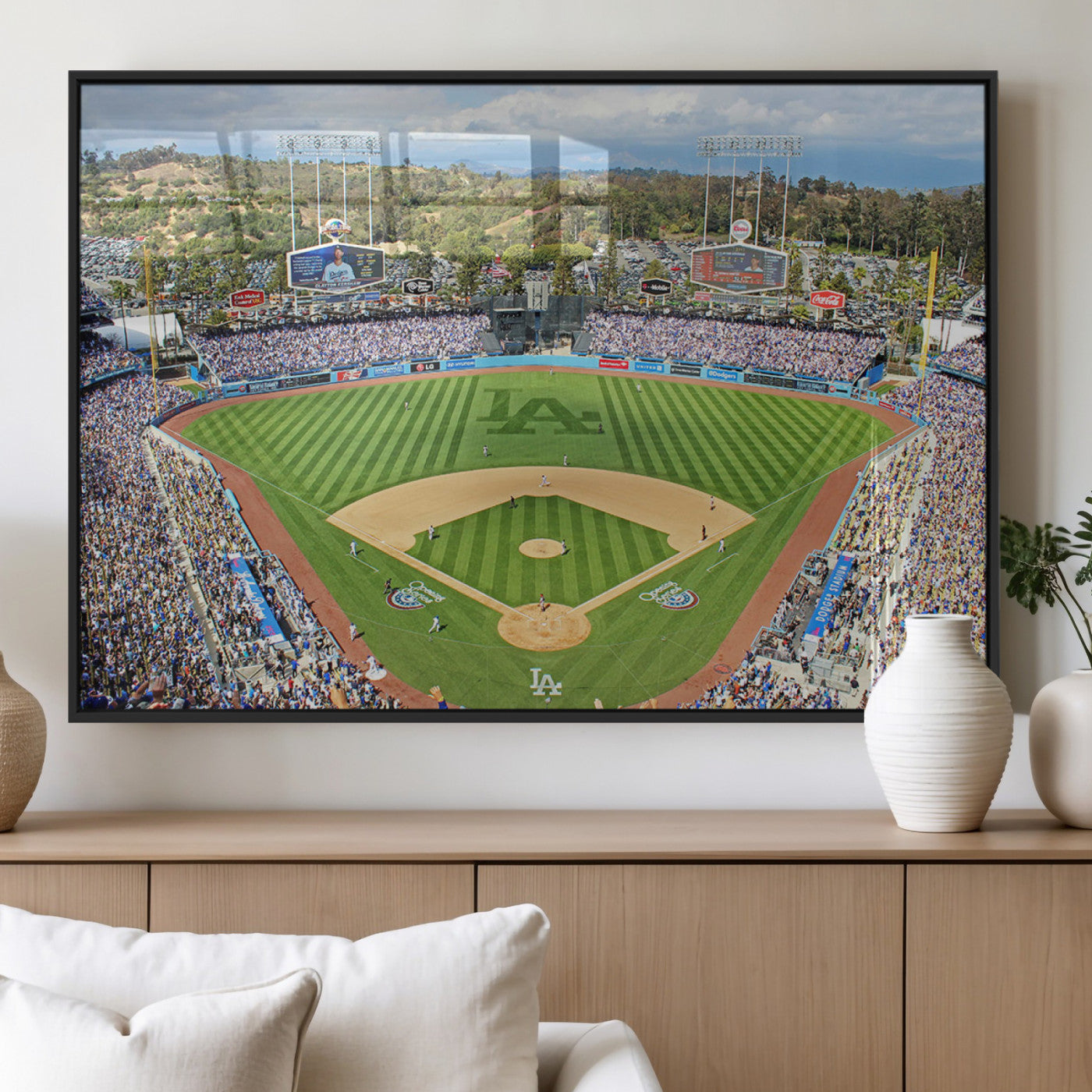 34760-MGV-FP-36X24-3P_Black-Citi Field Wall Art Print | 3-Panel New York Mets Baseball Stadium Canvas Print | Framed Sports