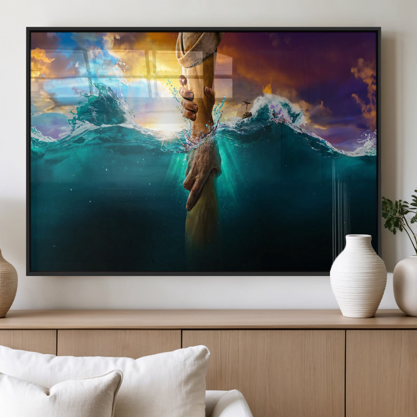 MGV-FP-36X24-3P - God Hand Wall Art Canvas Print