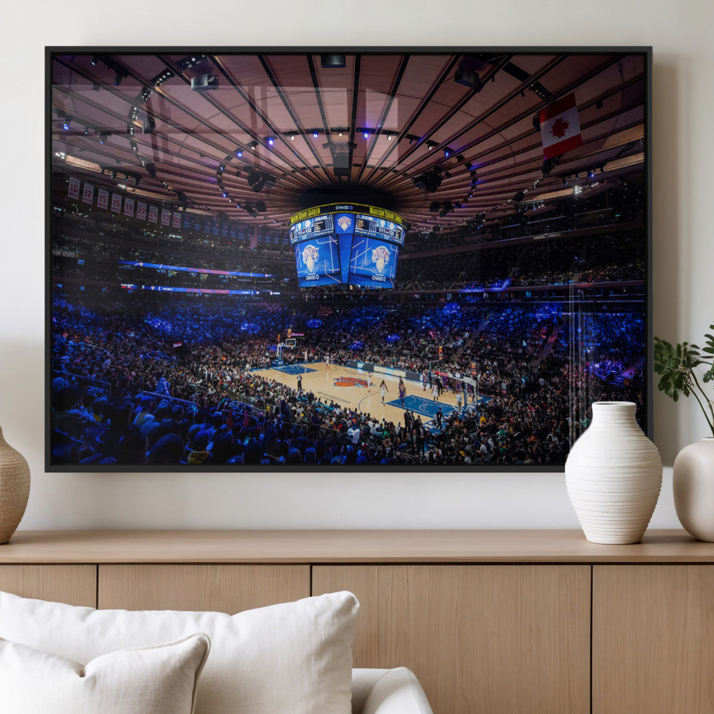 MGV-FP-36X24-3P - Madison Square Garden Basketball Print Canvas- Madison Square Garden Basketball Game Triple Canvas
