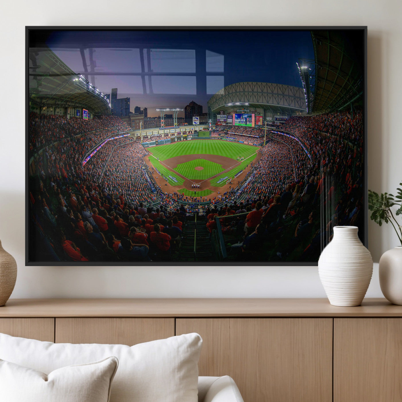 MGV-FP-36X24-3P - Houston Astros Baseball Print Canvas - Houston Minute Maid Park Stadium Wall Art Canvas Print