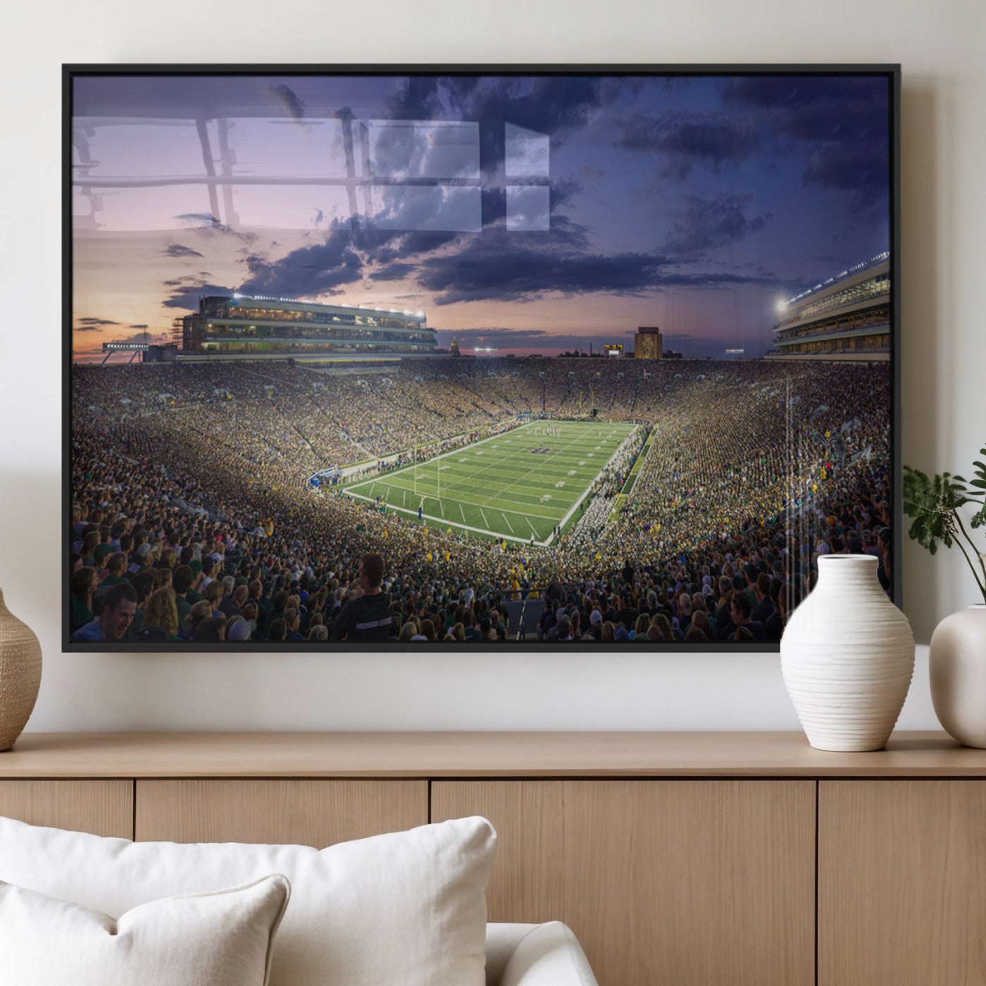MGV-FP-36X24-3P - Notre Dame Fighting Irish Football Team Print - Notre Dame Stadium Wall Art Canvas Print