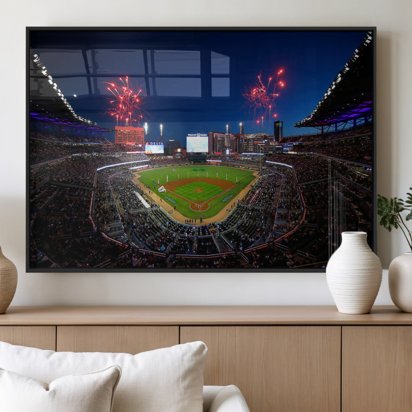 MGV-FP-36X24-3P - Truist Park Atlanta Braves Baseball Stadium Wall Art Print | Large 3-Panel Canvas Print for Sports