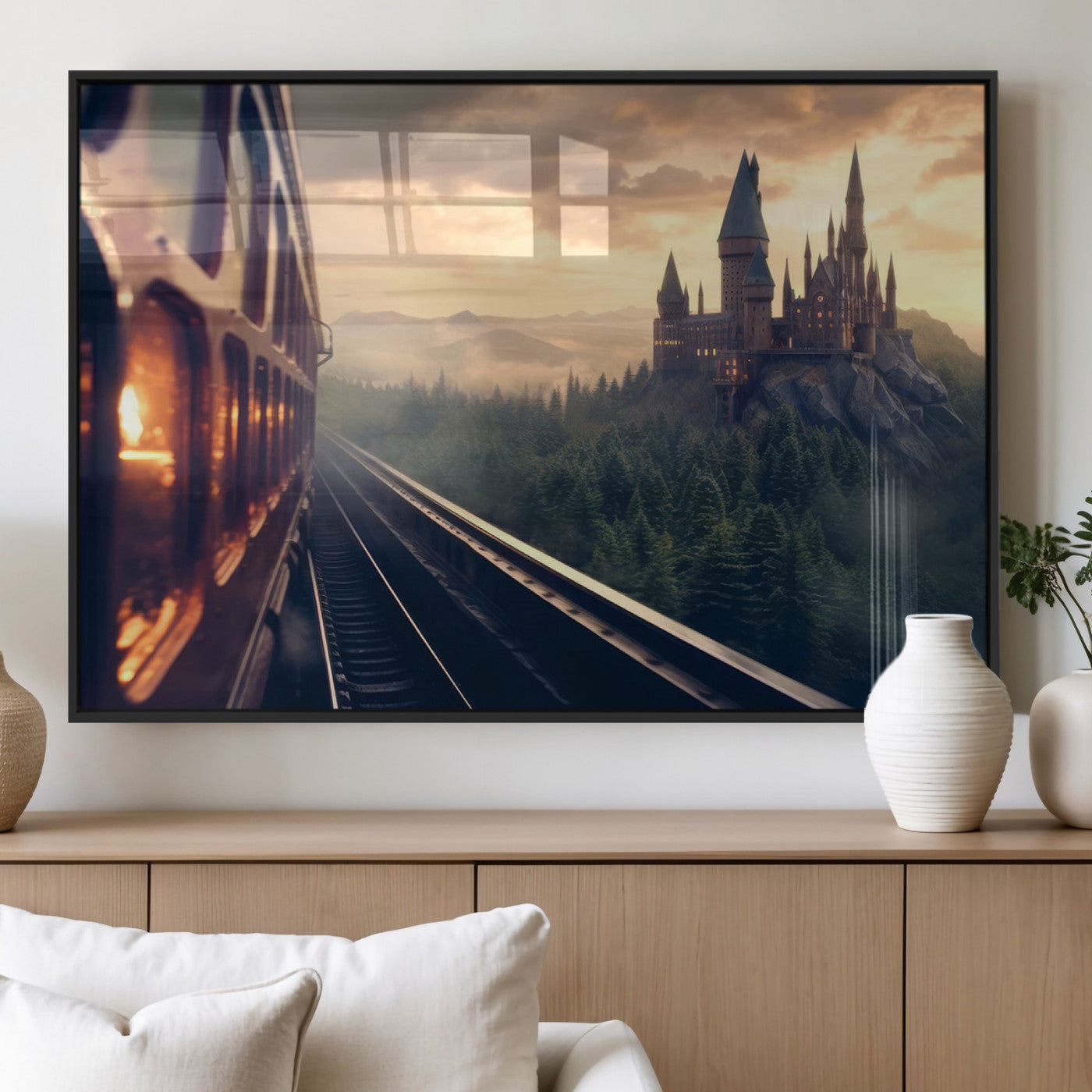 MGV-FP-36X24-3P - Harry Castle Wall Art Canvas Print, Wizard School Wall Art Print, Movie Wall Art Print