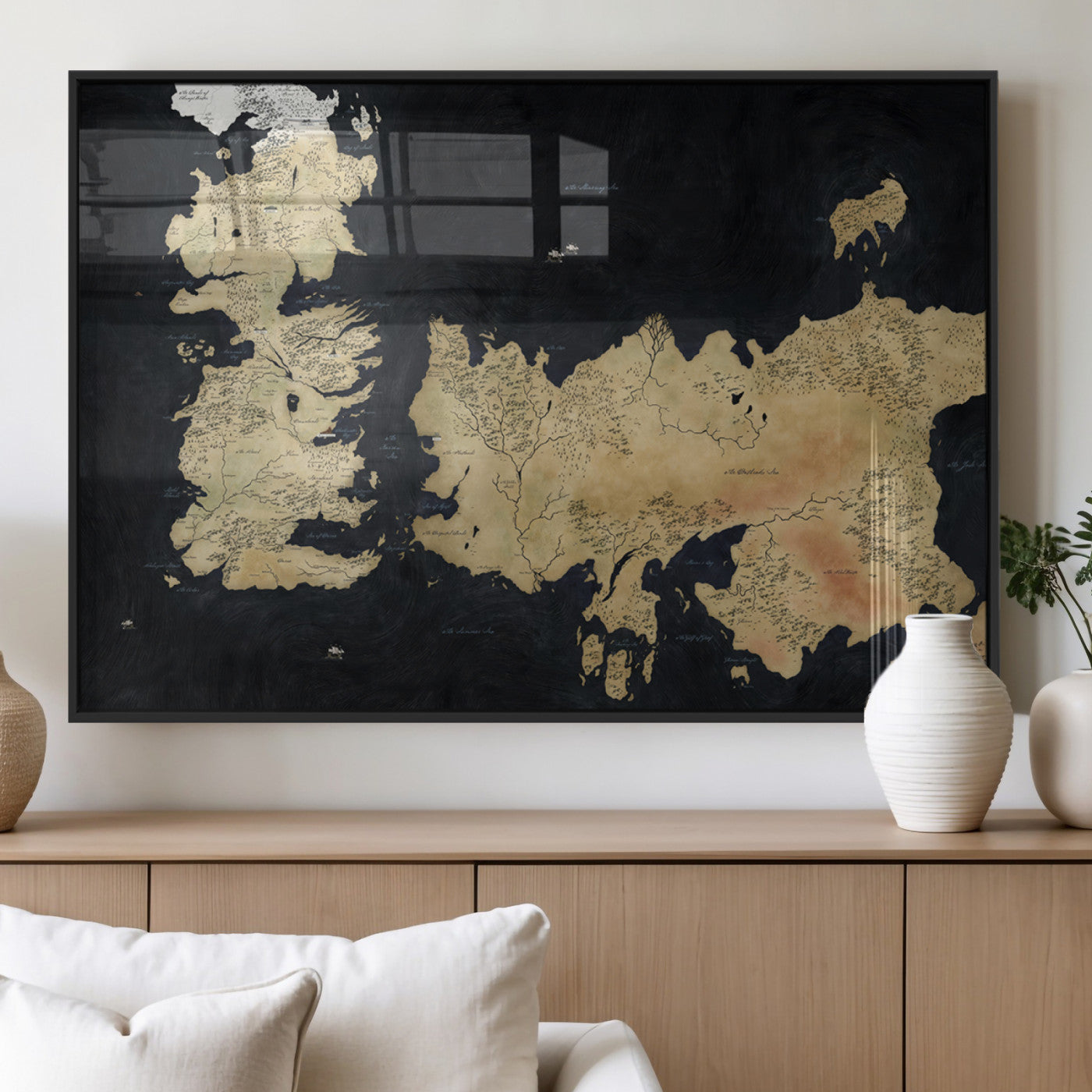 MGV-FP-36X24-3P - Push Pin World Map Canvas Print – Framed Wall Art for Couples to Track Their Travels – Anniversary