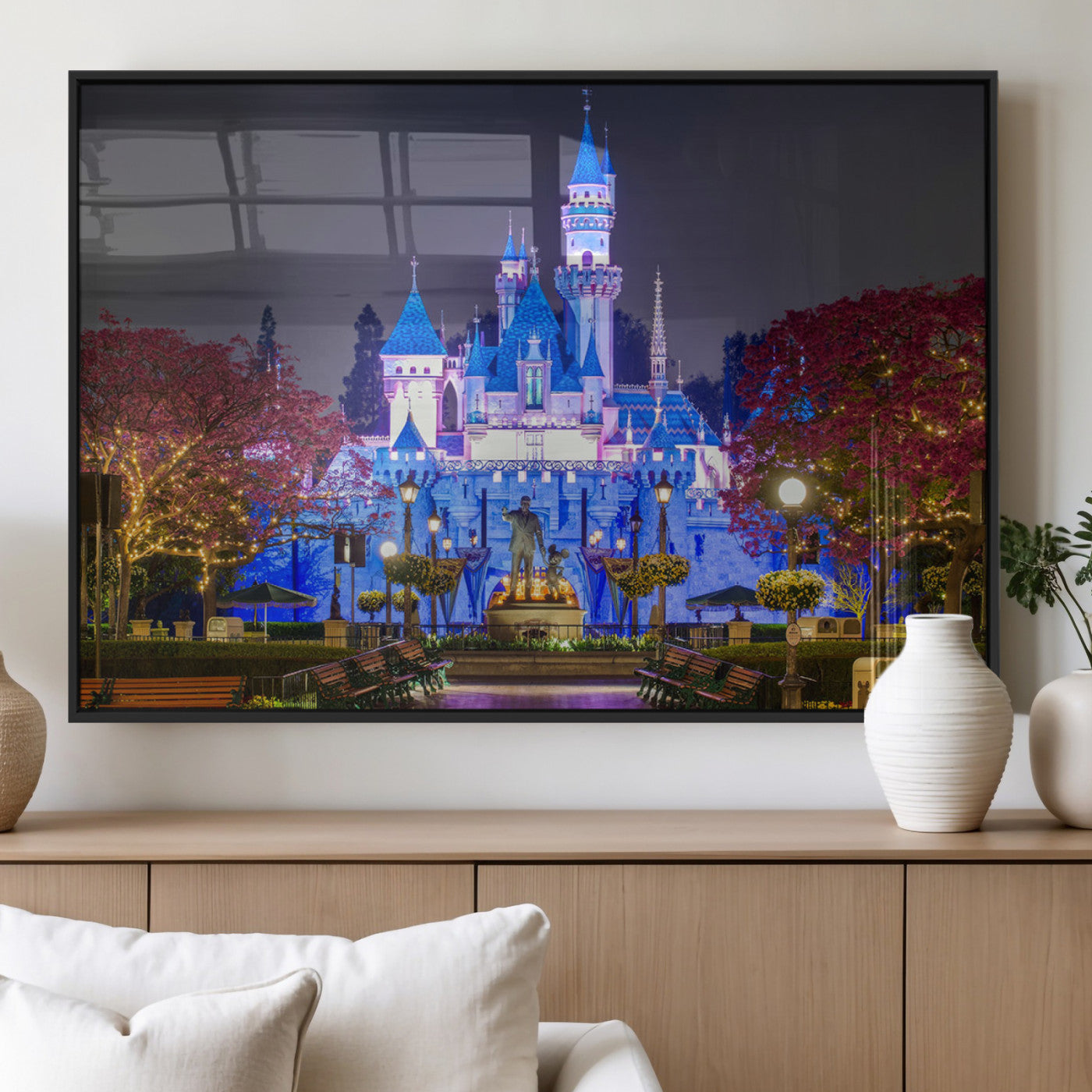 66710-MGV-FP-60X30-3P_Black-Large Disney Castle Wall Art Canvas Print - Magic Kingdom Kids Room Decoration Disney World