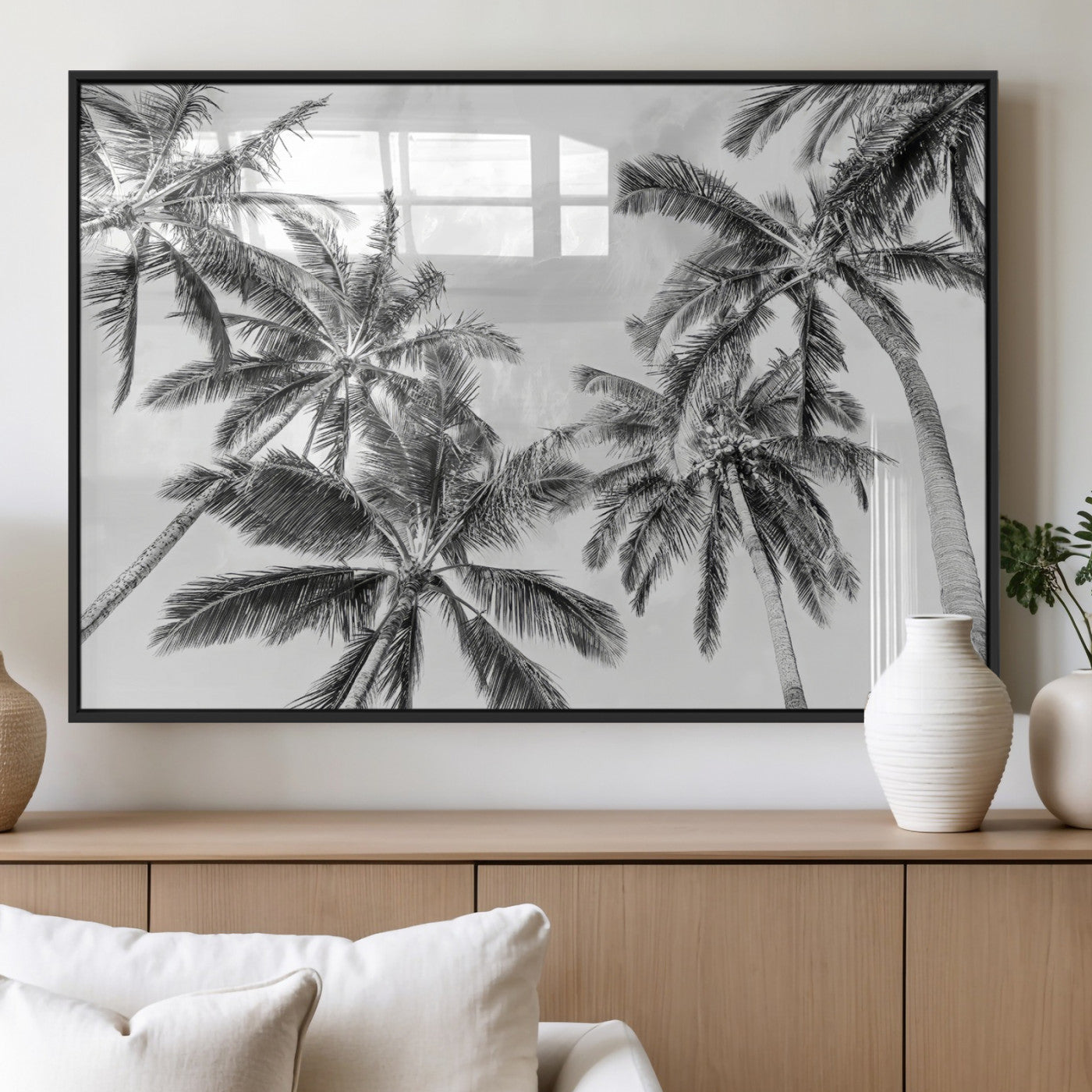 62113786-MGV-CV-36X24 - Palm Trees Wall Art – Tropical Breeze Canvas Print, Vacation Island Silhouette, Coastal Calm and Summer Paradise for Living Room or Beach House Decor