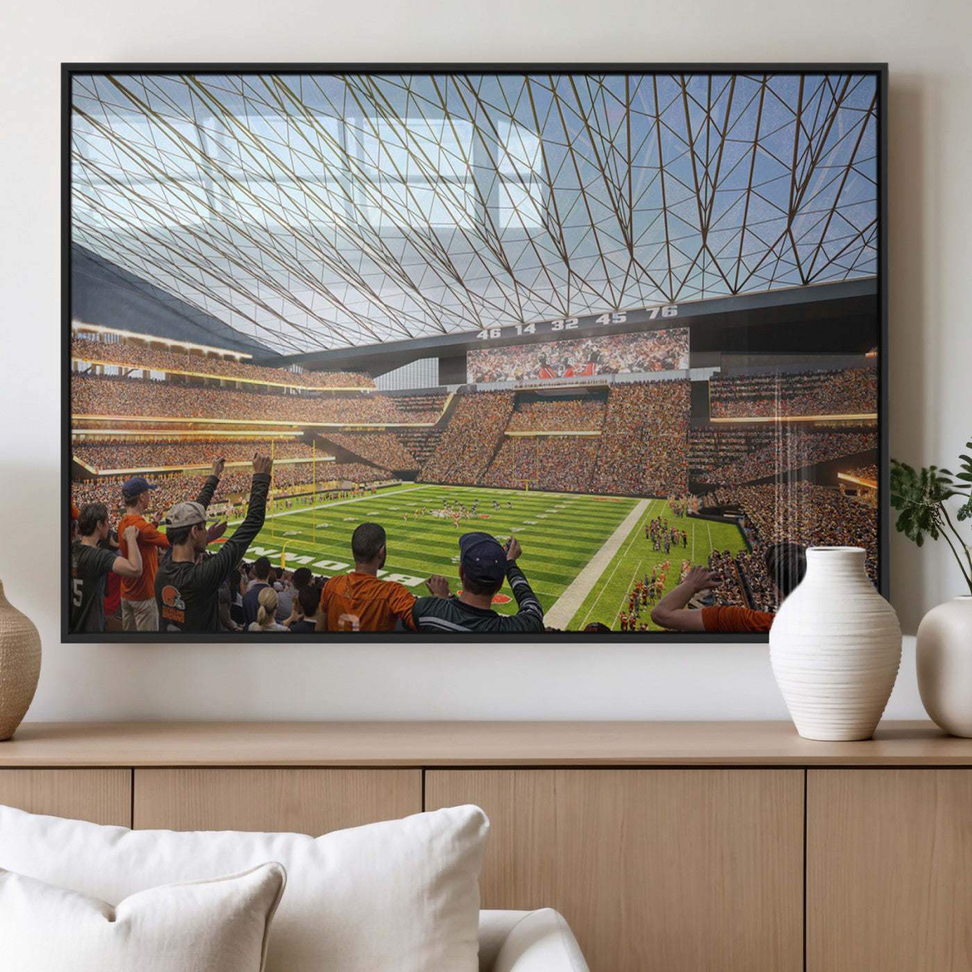 MGV-FP-60X30-3P - Cleveland Browns Stadium Wall Art - NFL Football Canvas Print