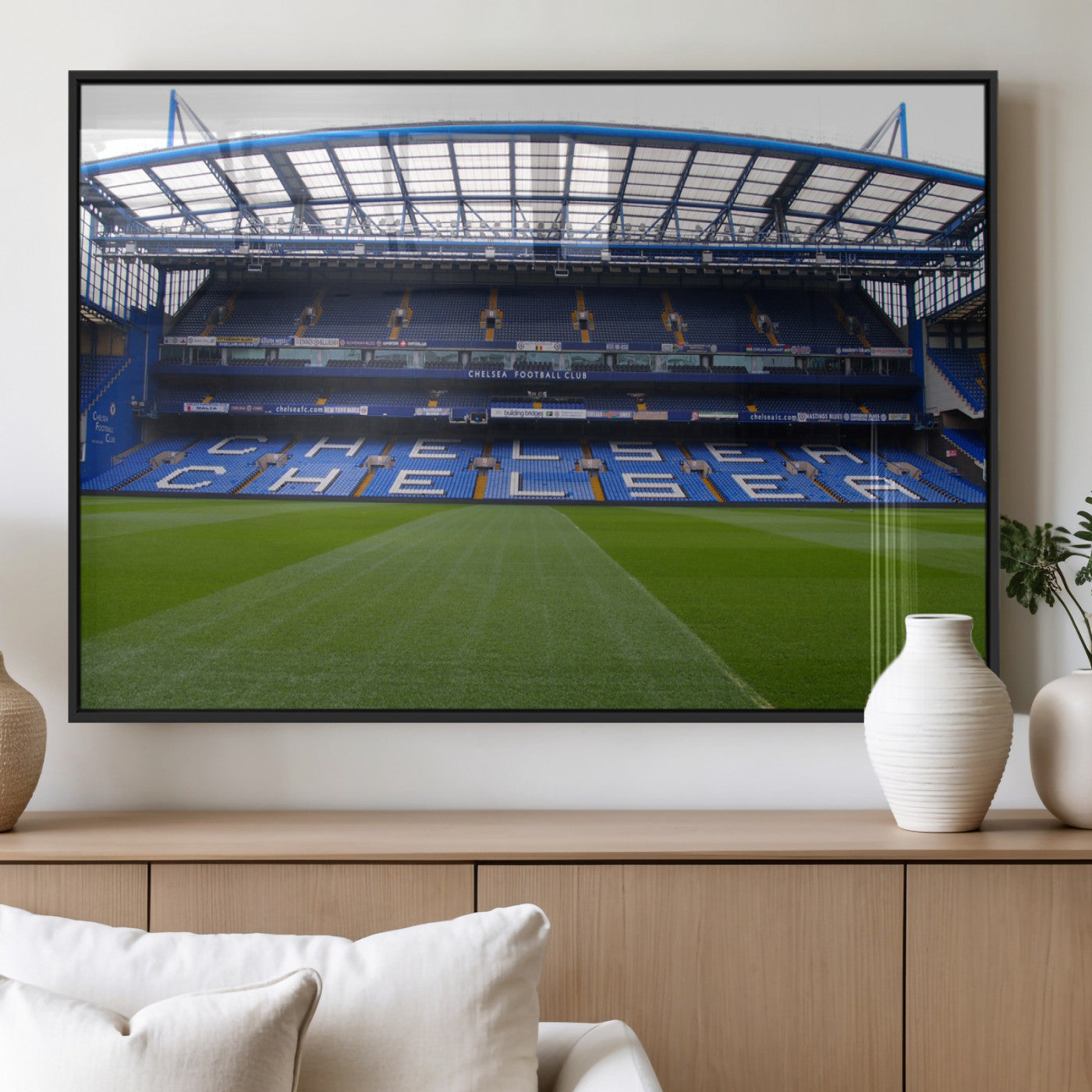 MGV-FP-60X30-3P - Stamford Bridge Chelsea Football Stadium Canvas Wall Art Print – Immersive Stadium Experience for