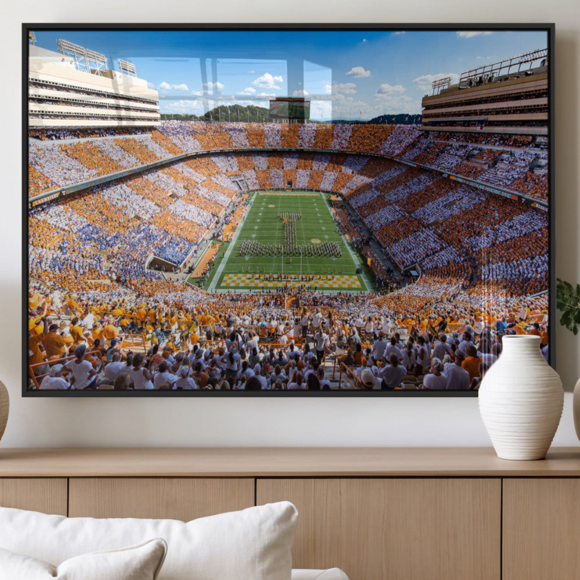 9091713040621-MGV-FP-36X24_Black-Tennessee Neyland Stadium Wall Art, Sports Arena Canvas Print, Panoramic Stadium Canvas Artwork for Home, Office