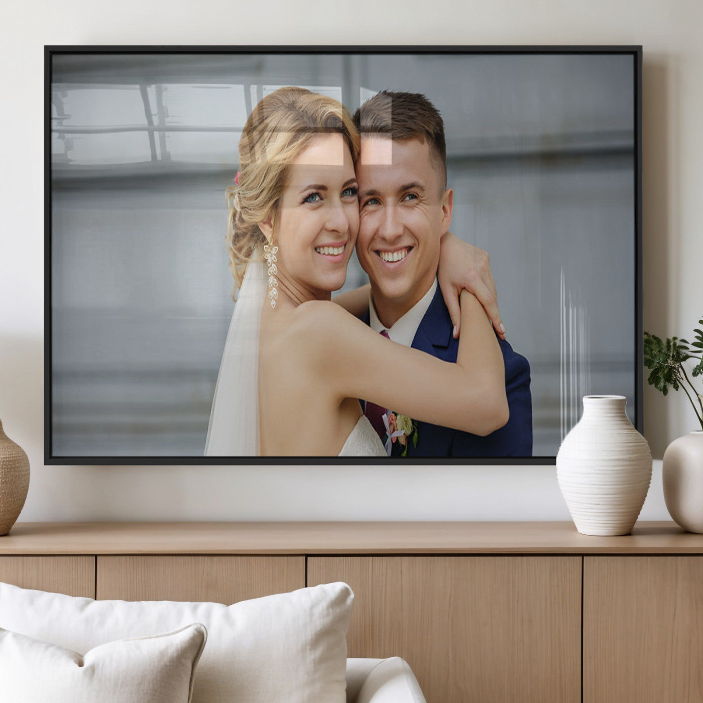 MGV-FP-36X24-3P - Create Your Own Photo Framed Canvas Print - Custom Personalized Wall Art Print for Gift